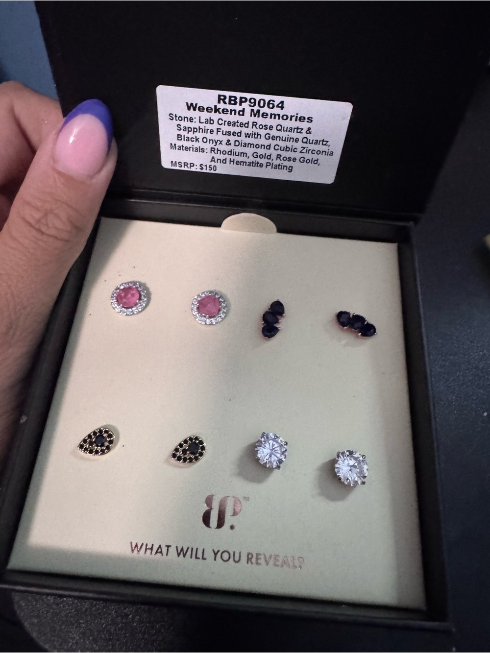 Weekend Memories Pink and Black Multi-Pair Earring Set